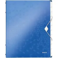 Leitz Ordnungsmappe Wow A4 12-teilig blau metallic Packung mit 4 Stück