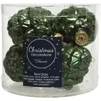 Merkloos Christbaumschmuck Zapfen Glas Ø 5 cm Länge 7 cm 6 Stück grün