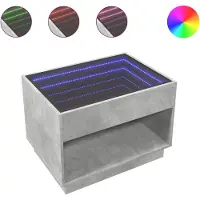 vidaXL Couchtisch mit Infinity-LED Betongrau 70x50x50 cm