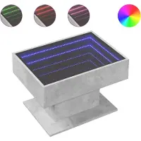 vidaXL LED-Couchtisch Betongrau 70x50x45 cm Holzwerkstoff