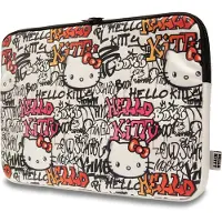 Hello Kitty Sleeve HKCSZPDGPTE 14" beżowy/beige Zip PU Tags Graffiti