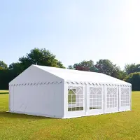 TOOLPORT Partyzelt Festzelt 5x8 m Garten-Pavillon PVC Plane 700 N in weiß Wasserdicht