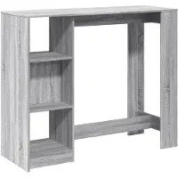 vidaXL Bartisch mit Regal Grau Sonoma 124x46x103,5 cm Holzwerkstoff
