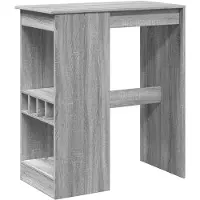 vidaXL Bartisch mit Regal Grau Sonoma 90x47,5x103,5 cm Holzwerkstoff