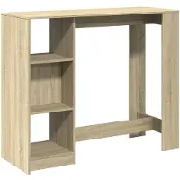 vidaXL Bartisch mit Regal Sonoma-Eiche 124x46x103,5 cm Holzwerkstoff