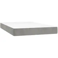 vidaXL Taschenfederkernmatratze Mittel Hellgrau 120x220x20 cm Samt