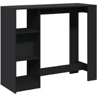 vidaXL Bartisch mit Regal Schwarz 124x46x103,5 cm Holzwerkstoff