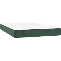 vidaXL Taschenfederkernmatratze Mittel Dunkelgrün 120x220x20 cm Samt