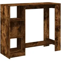vidaXL Bartisch mit Regal Räuchereiche 124x46x103,5 cm Holzwerkstoff