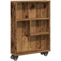 vidaXL Aufbewahrungswagen Schmal Altholz-Optik 48x13x68 Holzwerkstoff