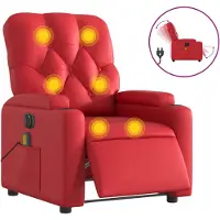 vidaXL Massagesessel Elektrisch Rot Kunstleder