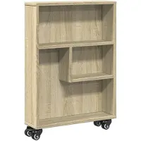 vidaXL Schmaler Aufbewahrungswagen Sonoma-Eiche 48 x 13 x 68 cm Holzwerkstoff