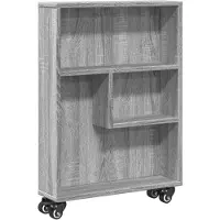 vidaXL Aufbewahrungswagen Schmal Grau Sonoma 48x13x68 cm Holzwerkstoff
