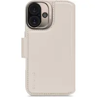 Decoded Apple iPhone 16 Hülle - Echtes Leder - - 2 in 1 Case/Klapphülle - Beige