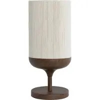 Light & Living Tischlampe Dania dunkler Holzdruck