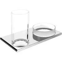 Keuco Doppelhalter EDITION 400 Glas und Ablage vc