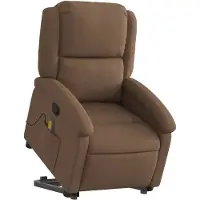 vidaXL Massagesessel mit Aufstehhilfe Braun Stoff