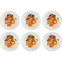La Porcellana Bianca Set mit 6 Goloserie Tortenplatten - weiss 17 5 cm