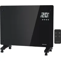 Auronic Konvektorheizung 1500W Schwarz - Glas-Panel mit Thermostat - Timer - Fernbedienung