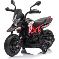 Vrooomy Aprilia Dorsoduro 900 Kindermotorrad 6V (1–3 Jahre) – Offiziell lizenziert, mit Stützrädern, LED-Scheinwerfer & Sound – Kinder Motorrad – Rot