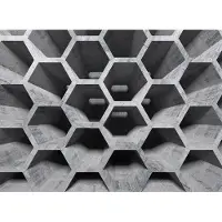 Living Walls Fototapete "Designwalls Honeycomb Structure 1", grau, B:3,5m L:2,55m, Vlies, Tapeten, Fototapete, Vlies, Wand, Schräge, Decke