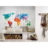 Living Walls Fototapete "Designwalls Colourful World 2" glatt Vlies, Wand, Schräge, Decke