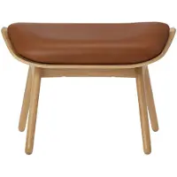 UMAGE - The Reader Ottoman, Eiche natur / Lederoptik Cognac