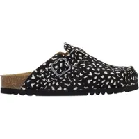 Scholl Clog Fee New Cow Hair Leather Printed Damen Black White-Schuhgröße 39