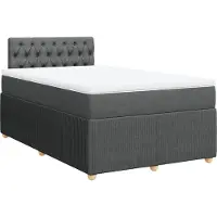 vidaXL Boxspringbett mit Matratze Dunkelgrau 120x200 cm Stoff