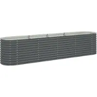 vidaXL Garten-Hochbeet 400 x 80 x 81 cm Verzinkter Stahl Grau