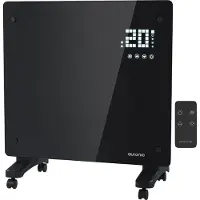 Auronic Konvektorheizung 1000W Schwarz - Glas-Panel mit Thermostat - Timer - Fernbedienung