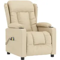 vidaXL Massagesessel Elektrisch Creme Stoff