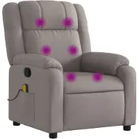 vidaXL Massagesessel Taupe Stoff