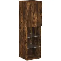 vidaXL TV-Schrank mit LED-Leuchten Räuchereiche 30,5x30x102 cm