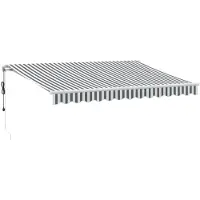 vidaXL Markise Automatisch mit LED Anthrazit & Weiß 350x250 cm