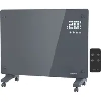 Auronic Konvektorheizung 1500W Grau - Glas-Panel mit Thermostat - Timer - Fernbedienung