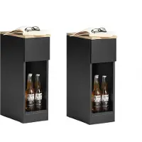SoBuy Nachttisch mit Schublade und Ablage - 2er-Set - 20x35x60 cm - Max. 20KG - Schwarz