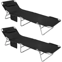 SoBuy Sonnenliege 2er Set klappbare Liegestühle Schwarz Modern OGS35-SCHX2