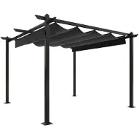 vidaXL Pavillon mit Ausziehbarem Dach 3x3 m Anthrazit