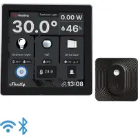 Shelly - Wall Display Black + BLU H&T Black - WiFi touch screen