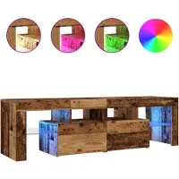 vidaXL TV-Schrank mit LED Altholz-Optik 140x36,5x40 cm Holzwerkstoff