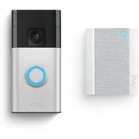 Ring - Battery Video Doorbell (Satin Nickel) + Chime (2nd Gen)