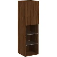 vidaXL TV-Schrank mit LED-Leuchten Braun Eichen-Optik 30,5x30x102 cm