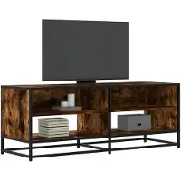 vidaXL TV-Schrank Räuchereiche 120,5x40x46 cm Holzwerkstoff und Metall