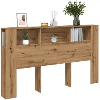 vidaXL Kopfteil mit Ablagen Artisan-Eiche 180x18,5x102,5 cm
