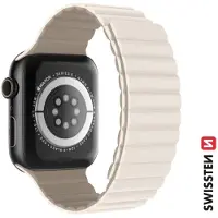Swissten Silicone Band for Apple Watch - Magnetic 42/44/45/49 mm White/Cappuccino