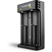 EverActive Ladegerät für 2 Li-Ionen-Akkus, Modell LC-200, Schwarz