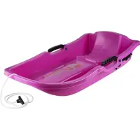 Stiga Pacer BR Klassischer Kinderschlitten Pink mit Kordelzug, Bremse und Rückstrahler