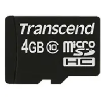 Transcend TS4GUSDC10, 4 GB, MicroSDHC, Klasse 10, NAND, 90 MB/s, Schwarz