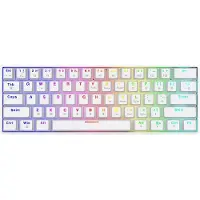 Savio WHITEOUT X2 RED, 60%, Kabelgebunden, USB, Mechanischer Switch, QWERTY, Weiß